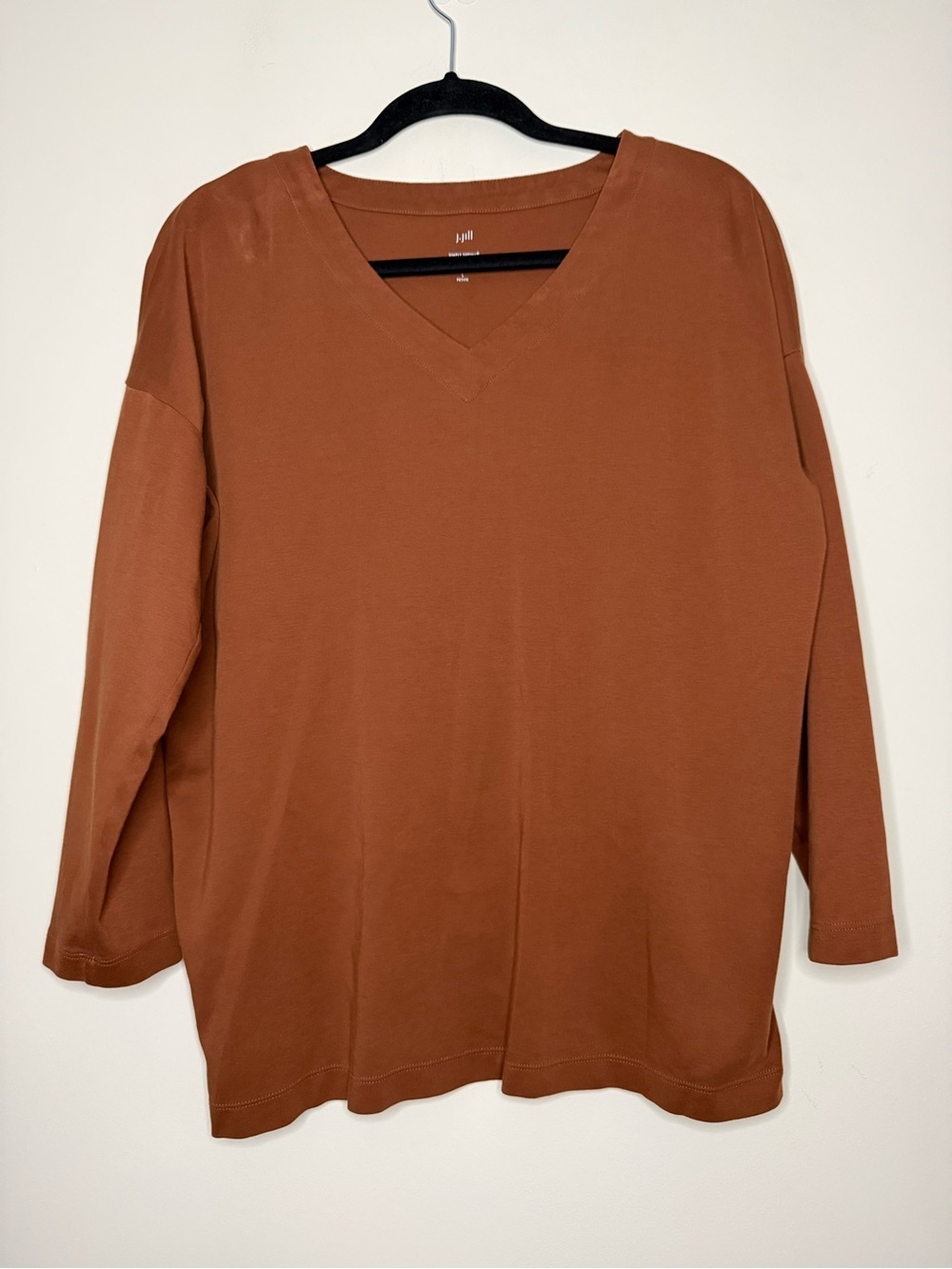 J JILL Simply Supima Vneck Cotton Tunic Lagenlook Top